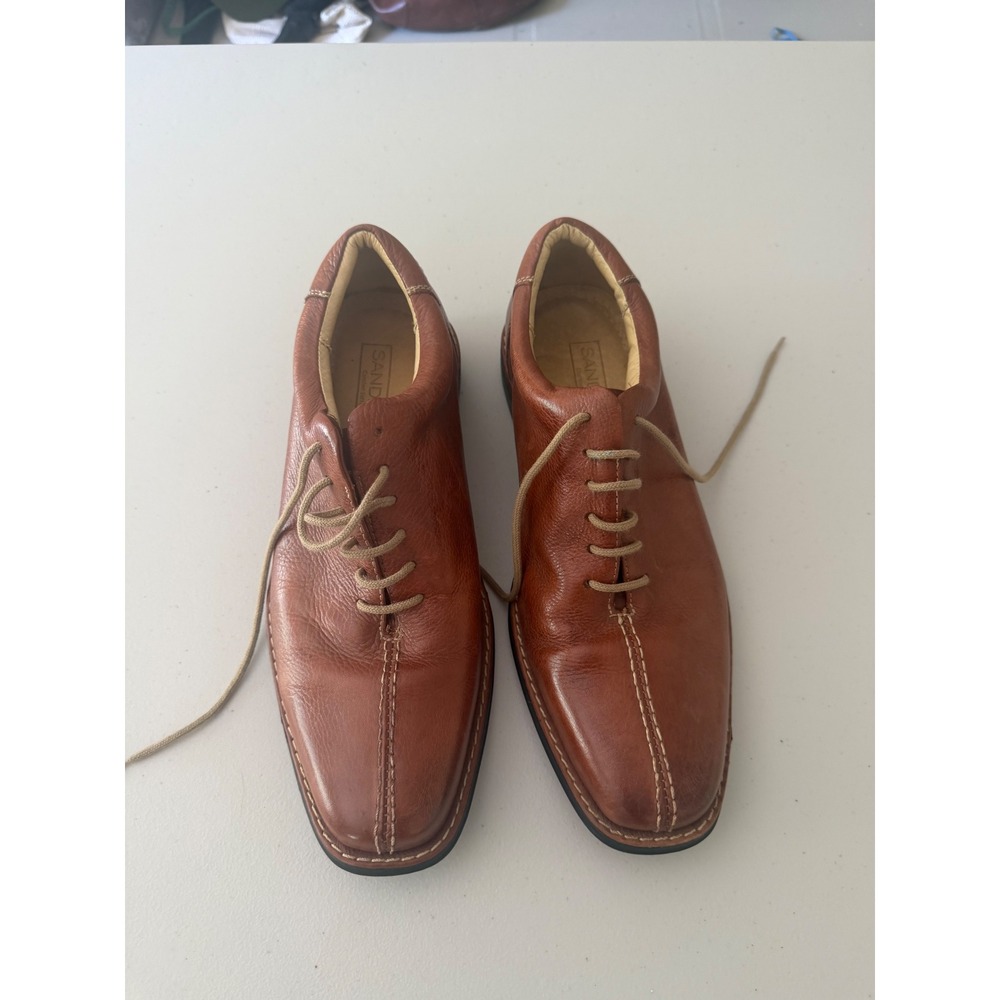 Sandro Moscoloni Mens Tan Leather Split Toe Oxford Dress Shoes Size 9D Brazil
